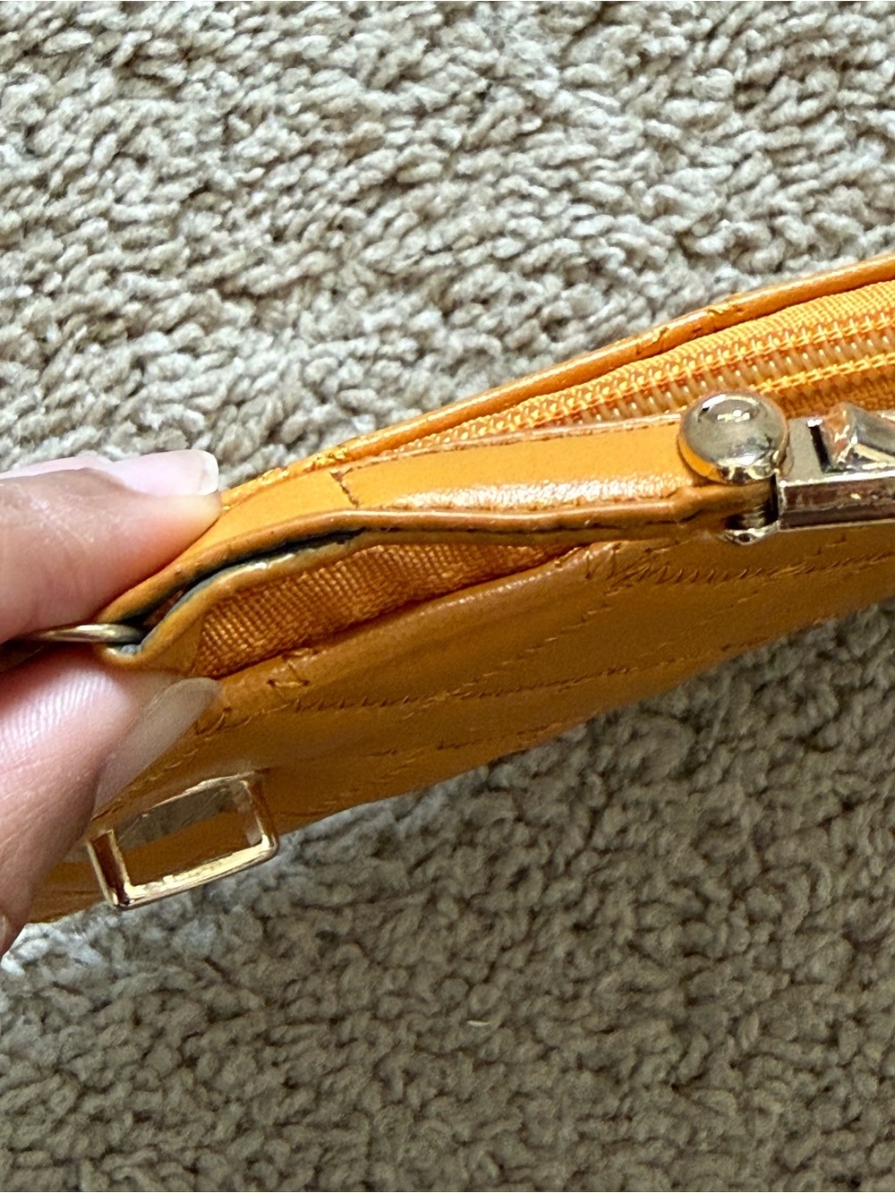 Quilted Mustard Wristlet Clutch - Picture 5 of 8
